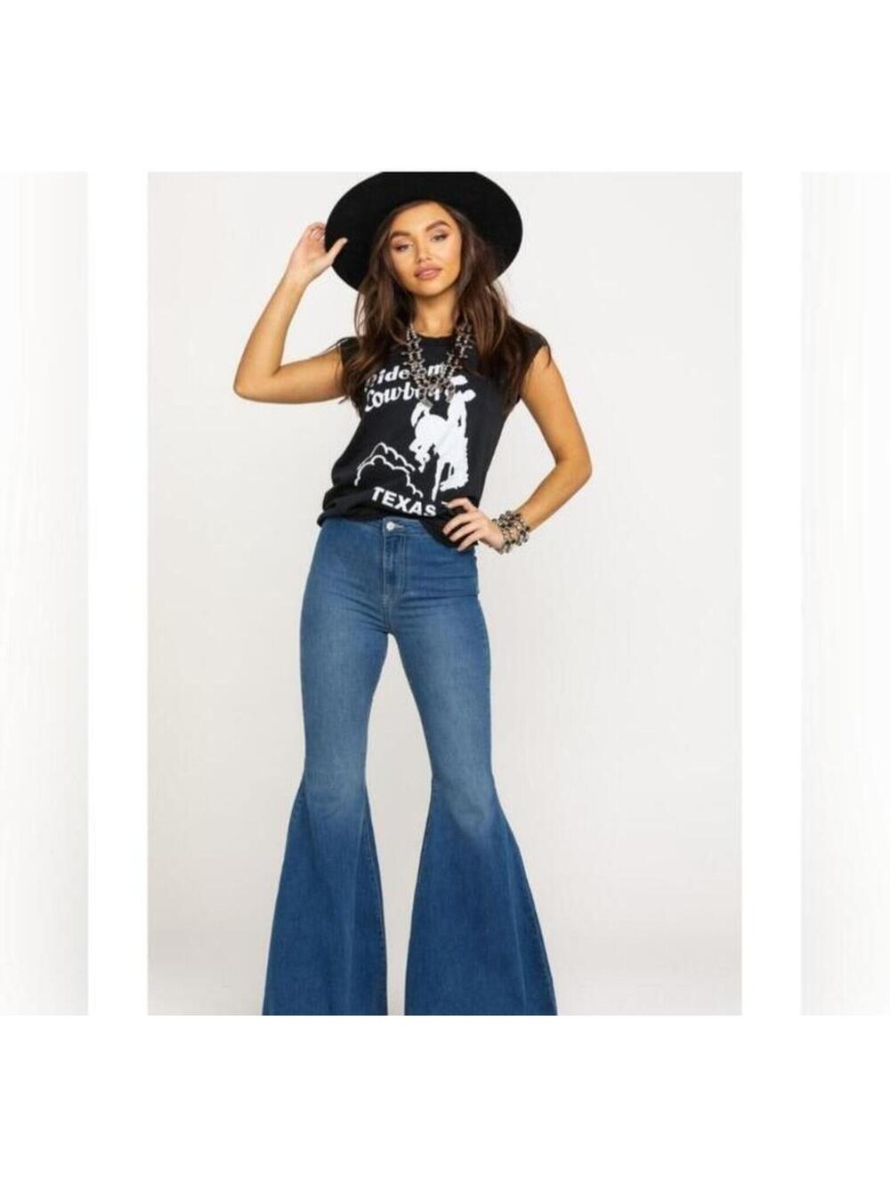 Free People We The Free Just Float on Flare Jeans Medium Wash Size 25